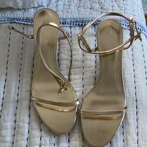 H&M Metallic Gold Heeled Sandals